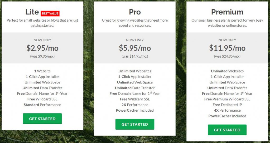 GreenGeeks pricing