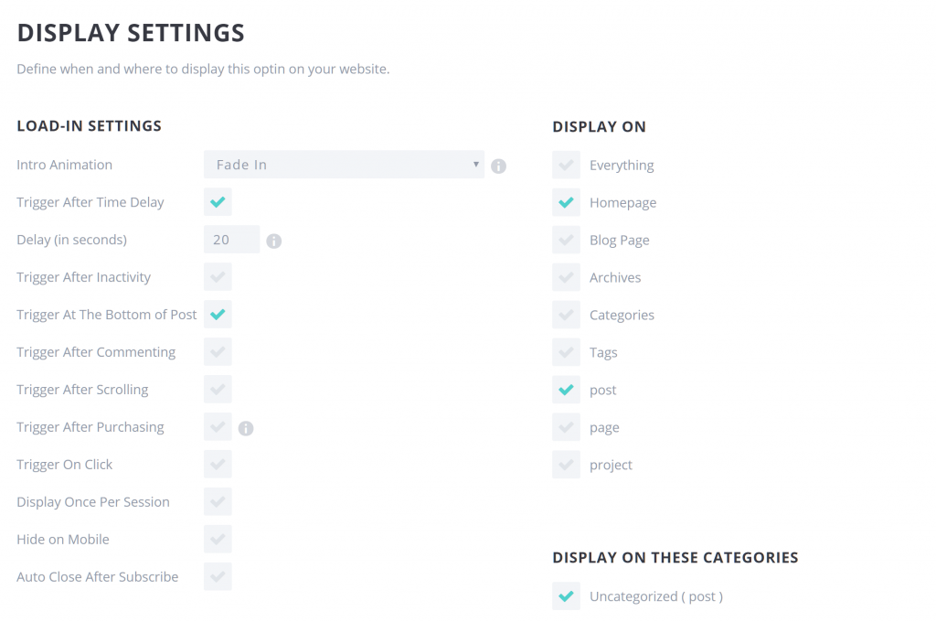 Elegant-Themes-Bloom-Display-Settings